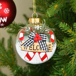 Boule de Noël en verre de 7 cm en forme de bonhomme de neige, décoration festive pour l'hiver, fournitures pour la saison des fêtes - Product Image 2