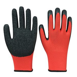 Guantes de seguridad de poliéster con revestimiento de látex arrugado, certificados ISO de Vietnam, con puño elástico para construcción y trabajo general. - Product Image 6