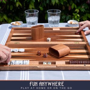 Thân thiện với người lớn 17 "<span class=keywords><strong>backgammon</strong></span> Set: Tinh tế gỗ dát ban một trò chơi cổ điển tuyệt đẹp cho những người đam mê chiến lược - Product Image 6