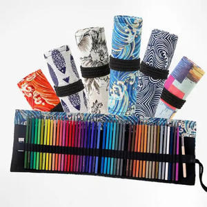 Étui à crayons en toile pour l'école, 36/48/72 trous, enroulable, coloré, pour filles et garçons, grande papeterie - Product Image 5