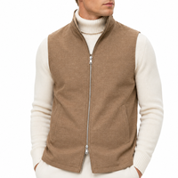 Gilets sans manches pour hommes, zippés, col montant, tissage texturé uni, automne/hiver, décontractés, pour l'extérieur, logo OEM ODM