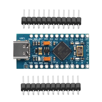 Modul Pro Micro ATmega32U4 Tipe-C 5V 16MHz Pengganti ATmega328 Untuk Pro Mini Dengan Header Pin 2 Baris Untuk Antarmuka USB Leonardo