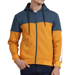Sudadera con Capucha para Hombre, Acolchada, de Color Sólido, Manga Larga, Otoño, Tejida, con Cierre, Corte Regular, Sudaderas Personalizadas para Hombre - Product Image 1