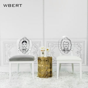 WBERT <span class=keywords><strong>Chaise</strong></span> <span class=keywords><strong>diable</strong></span> transparente en acrylique de style européen moderne <span class=keywords><strong>pour</strong></span> meubles de maison <span class=keywords><strong>Chaise</strong></span> de café en bois - Product Image 3