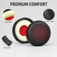 Bantalan Telinga Pengganti untuk Headset Plantronics Poly Savi 8400 8410 8420 8220 8210 8200 dengan Spons Lembut dan Kulit Protein