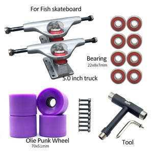 Ensemble de camions pour longboard professionnel, double kick, écrou latéral, roulement haute vitesse, accessoires universels pour skateboards - Product Image 5