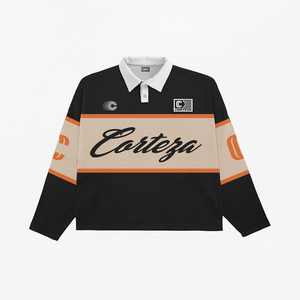 Tonton personalizzato all'ingrosso personalizza 100% camicia Rugby cotone peso pesante 230g 320gsm ricamo Logo Rugby Jersey - Product Image 6