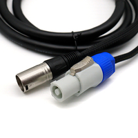 Cable Powercon DMX de 3 Pines con Revestimiento, 1m 2m 3m 5m 15m, Cable Híbrido Combinado de Señal y Alimentación para Iluminación de Escenario