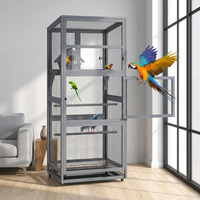 Volière d'extérieur moderne, simple et populaire, grande cage en bois pour perruches avec perchoir et nid