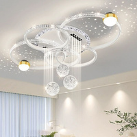 Lampe de plafond LED ronde dorée noire et blanche Zeal Lighting, lumière chaude simple, ciel étoilé, pour salon