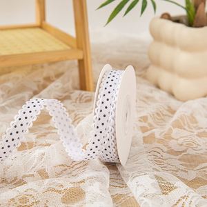 Ruban en dentelle à pois de 1,5 cm de couleur personnalisée pour la couture de vêtements et la décoration de robes, 10 yards/rouleau - Product Image 2
