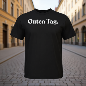 Camiseta Guten Tag Alemana Negra para Hombre, Ropa Casual - Product Image 3