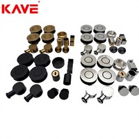 Système de roulettes pour porte de douche coulissante sans cadre en acier inoxydable de 70 mm de diamètre, porte de douche en verre pour salle de bain