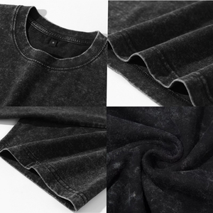 TKAN 124 écran personnalisé impression numérique lavage à l'acide T-shirt lourd coton Vintage T-shirt en gros graphique Boxy t-shirts - Product Image 4