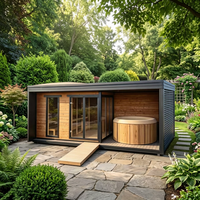 Sauna en cèdre rouge trois-en-un avec isolation légère et trois zones pour une énergie thermique durable