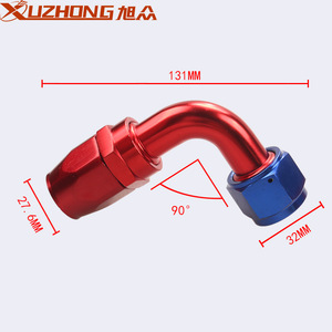 ข้อต่อระบายความร้อนน้ำมัน Xuzhong An12 สีแดง อลูมิเนียม 90 องศา สำหรับท่อรถยนต์ - Product Image 3