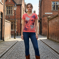T-shirts vintage en coton pour femmes, manches courtes, col en V, style gothique, streetwear emo, été