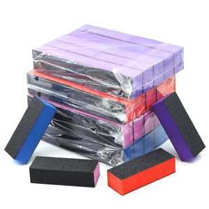 Bloc de polissage pour ongles en éponge à 3 faces, rectangulaire coloré, haute élasticité, grain grossier, lime à ongles pour manucure et pédicure - Product Image 1