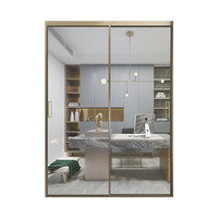 Porte de douche panoramique double coulissante en acier inoxydable 304, design élégant et luxueux pour salle de bain