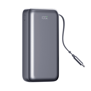 High Quality <b>Type</b>-<b>C</b> <b>Cable</b> 22.5W <b>Fast</b> <b>Charging</b> 20000mAh LED Display Power Bank with Retractable - Product Image 2