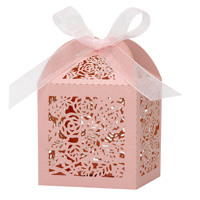 Boîtes cadeaux en forme de cœur découpées au laser pour mariage, fête, bonbons, chocolats, douche nuptiale avec rubans