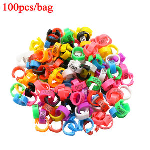 100 Stuks 8 Mm Binnendiameter 5Mm H Plastic Duif Voetring Pluimvee Poot Banden Vogel Voet Ring Genummerd (001-100) - Product Image 1
