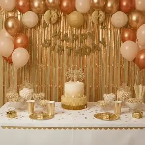 10 Tende Metalliche per Decorazioni Festa 200x100cm Oro - Product Image 6