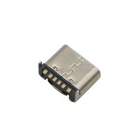 QQX 6-Pin USB Typ-C Buchsenanschluss Horizontal SMT 2 Befestigungspins PCB-Montage Ladebuchse für Powerbanks & Ladegeräte