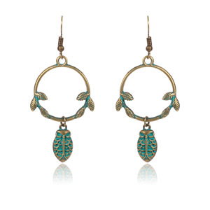 Pendientes Colgantes con Forma de Búho, Chapados en Oro Antiguo, Moda Femenina - Product Image 1