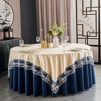 Hochwertige Maßgefertigte Doppelseitige Bestickte Quadratische Tischauflage aus Polyester-Satin Runde Tischdecke für Bankette und Hochzeiten