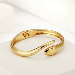 Piccoli bracciali a serpente dei produttori, diamanti a pois placcati in oro, serpenti Golden spirito, NZBR-0007 di gioielli di Design originale - Product Image 3