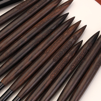 Ensemble de 12 pinceaux de luxe en bois de santal pour nail art, à manche ovale ondulé, pour manucure, liner, dégradé, gel UV et extension