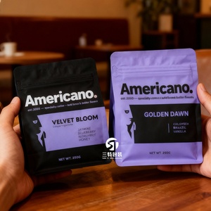 Bolsa de café de polietileno (PE) transparente semimate de grado alimenticio con válvula y cremallera, con ocho sellados, para impresión digital - Product Image 6