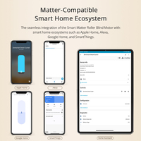 Motor Tubular Inteligente Zemismart Matter Over WiFi para Persianas Enrollables de 40mm, 50mm y 55mm, Compatible con Apple Home, Alexa y Google Home