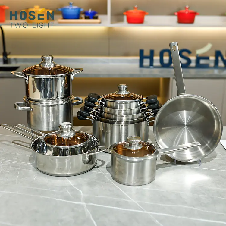 Hot Sell Cheap Price Casserole Set Modern Soup & Stock Pots Non Stick Cooking Pot Jogo De Panela Cookware Sets Stainless Steel