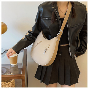 Female Large Capacity Round Hand Bag New <b>Shoulder</b> <b>Strap</b> Korean Version Simple Bags Women Single <b>Shoulder</b> Bag Tanjing - Product Image 6
