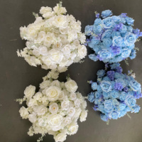 Boules de fleurs artificielles en soie blanche pour mariage, centre de table, arrangement de centre de table en roses, décoration