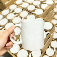 Vente en gros de tasses à sublimation en céramique blanche de 11 oz avec logo personnalisable, motif personnalisé, tasse à café en céramique pour cadeau