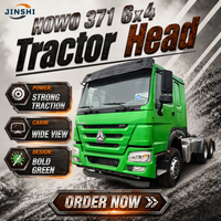 Truk Traktor JSZG Bekas HOWO 371HP 6x4 Euro 2 Diesel Transmisi Manual 10 Roda untuk Transportasi Logistik