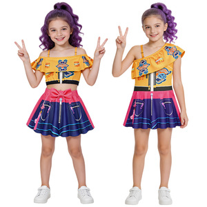 Maillot de bain K-Pop pour filles, deux pièces, épaules dénudées, séchage rapide, imprimé, pour spectacle, UPF 30, polyester - Product Image 3