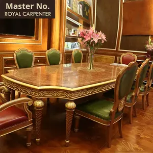 <span class=keywords><strong>โต๊ะ</strong></span>อาหารไม้เนื้อแข็งสั่งทำพิเศษจากช่างฝีมือ ยาว 2.4 เมตร สไตล์ยุโรป เฟอร์นิเจอร์หรูหราสำหรับห้องนั่งเล่น - Product Image 2