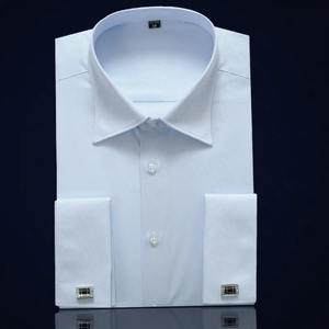 Camisas formales de oficina para hombre, tela de alta calidad, puño francé<span class=keywords><strong>s</strong></span>, patrón en blanco, camisa personalizada para hombre - Product Image 4