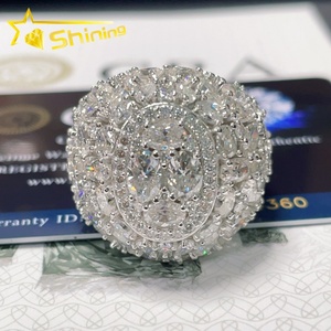 Thiết kế mới vượt qua Kim Cương Tester Chất lượng cao 925 Bạc đồ trang sức mỹ hoàn toàn Iced out Hip hop vòng Fancy cut moissanite Mens Vòng - Product Image 1