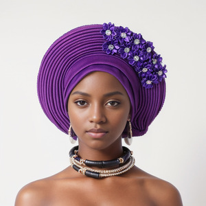 Hijab di Lusso in Raso a Tinta Unita <span class=keywords><strong>per</strong></span> Donne, Turbanti in Poliestere, <span class=keywords><strong>Bandane</strong></span> Etniche Africane, Copricapo Aoto Gele <span class=keywords><strong>per</strong></span> Matrimoni Nigeriani - Product Image 5
