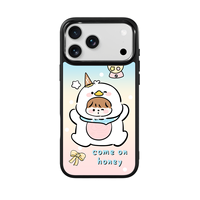Coque de téléphone AG Feeling Black Edge avec motif Gilding Come on Honey pour iPhone 17, 17 Pro Max, 16 Pro, 15, 15 Pro Max, coque magnétique