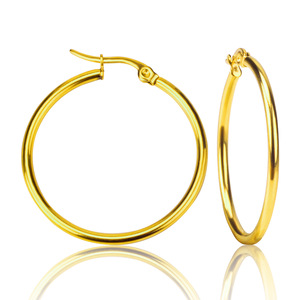 <b>Hoop</b> Earrings 60mm Gold Plated Stainless Steel Women Fashion Party Jewelry <b>Large</b> Circle Earrings Statement Accessories - Product Image 4
