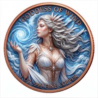 Pièce de monnaie en cuivre pur 999 de 5 oz, série Mythe des Quatre Éléments en relief 3D, édition collector colorée UV