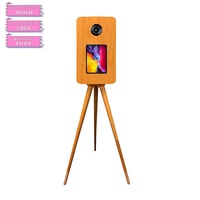 2025 nouveau photomaton en bois rétro double face avec support d'imprimante DSLR miroir IPad photomaton
