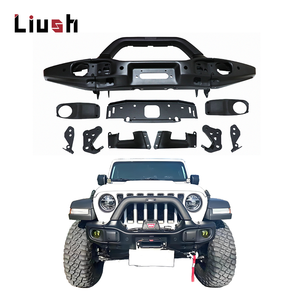 Accesorio de coche Retrofit Liush <span class=keywords><strong>AVE</strong></span> parachoques delantero para Jeep Wrangler JL JK 2007-2025 rejilla de parachoques delantero de acero al carbono - Product Image 1