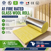 Rouleau de laine de verre ignifuge en aluminium UL723 R15 3,5 pouces, léger et flexible, isolation en fibre de verre pour mur de bâtiment métallique